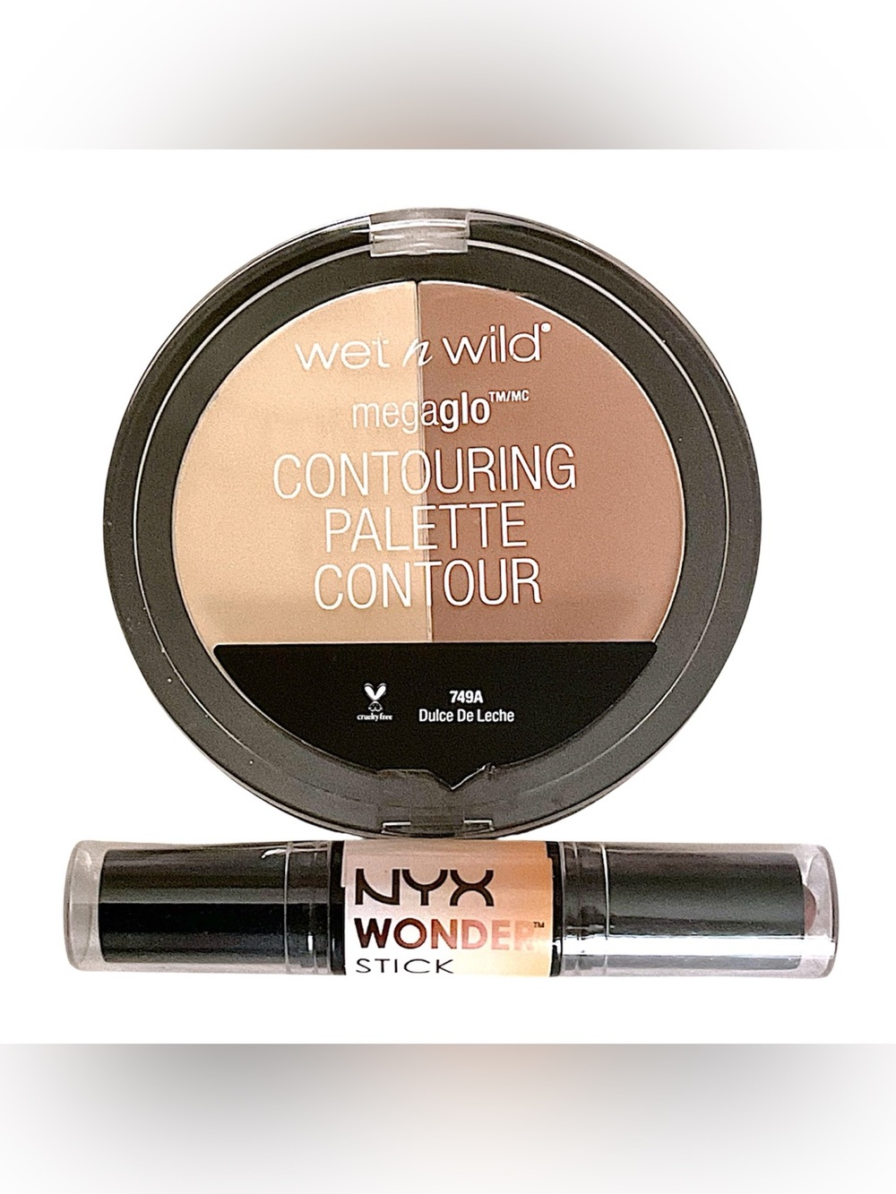 NWOT 2PC Wet n Wild MegaGlo Contouring Palette & Wonder Stick (Light/Medium)